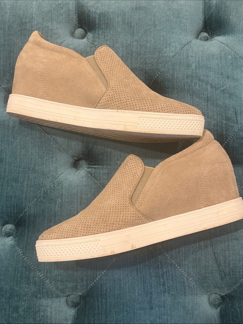 Caslon Tan Slip-On Wedge Sneakers
